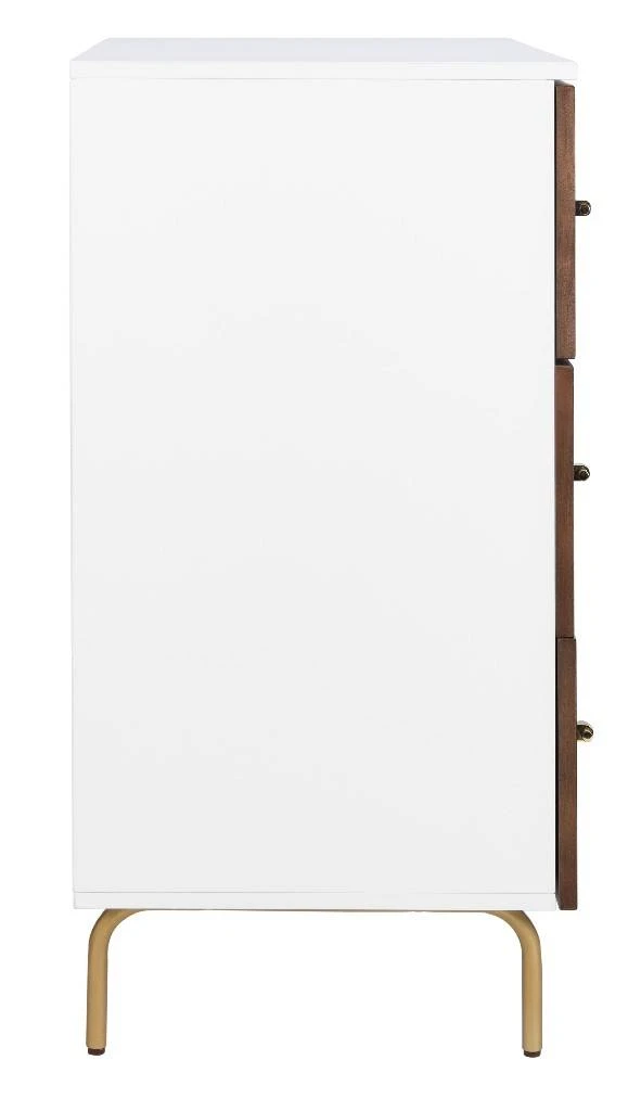 Genevieve 3 Drawer Dresser In White/Walnut - Safavieh DRS5000B 10 Genevieve 3 Drawer Dresser In White/Walnut - Safavieh DRS5000B - Image 8
