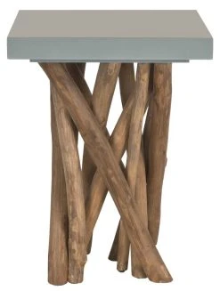 Hartwick Branched Side Table In Grey/Natural - Safavieh FOX1019B