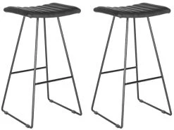 Akito Bar Stool In Black/Black - Safavieh FOX2010B-SET2