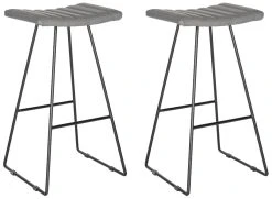 Akito Bar Stool In Grey/Black - Safavieh FOX2010C-SET2