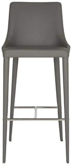 Summerset Bar Stool In Grey/Chrome - Safavieh FOX2016H -Safavieh Homeware 187 fox2016h front