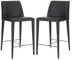 Garretson Counter Stool In Black/Chrome - Safavieh FOX2021B-SET2