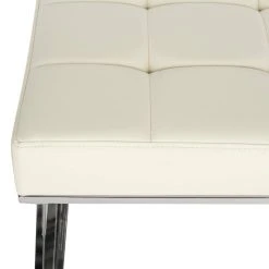 Micha Ottoman In Creme/Chrome - Safavieh FOX2022A 7 Micha Ottoman In Creme/Chrome - Safavieh FOX2022A -Safavieh Homeware 187 fox2022a detail