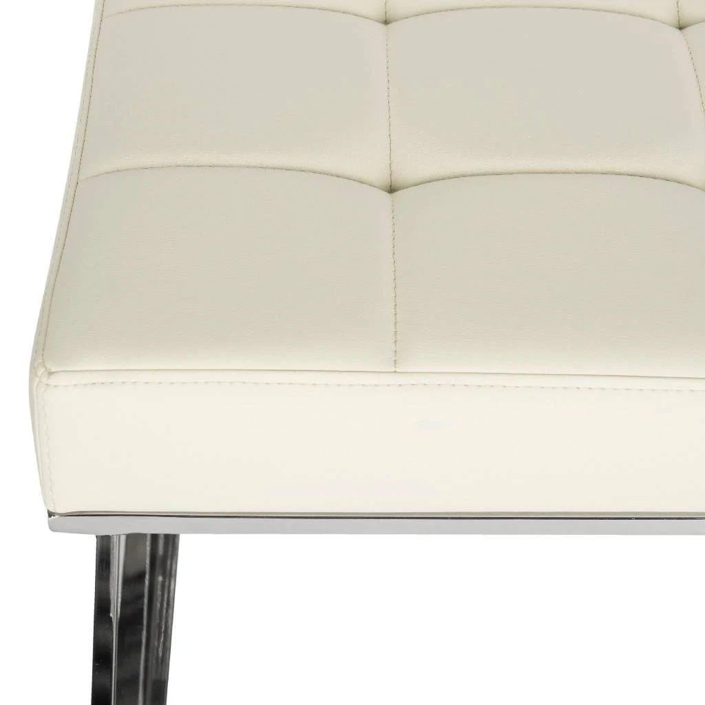 Micha Ottoman In Creme/Chrome - Safavieh FOX2022A 4 Micha Ottoman In Creme/Chrome - Safavieh FOX2022A - Image 2