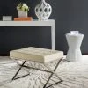Micha Ottoman In Creme/Chrome - Safavieh FOX2022A -Safavieh Homeware 187 fox2022a room