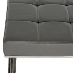 Micha Ottoman In Grey/Chrome - Safavieh FOX2022B 7 Micha Ottoman In Grey/Chrome - Safavieh FOX2022B -Safavieh Homeware 187 fox2022b detail