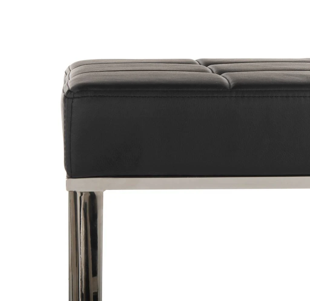 Micha Ottoman In Black/Chrome - Safavieh FOX2022D 4 Micha Ottoman In Black/Chrome - Safavieh FOX2022D - Image 2