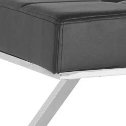 Micha Ottoman In Black/Chrome - Safavieh FOX2022D 17 Micha Ottoman In Black/Chrome - Safavieh FOX2022D -Safavieh Homeware 187 fox2022d swatch