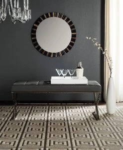 Micha Bench In Grey/Chrome - Safavieh FOX2023B