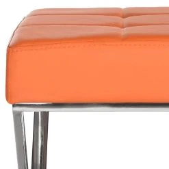 Micha Bench In Orange/Chrome - Safavieh FOX2023C -Safavieh Homeware 187 fox2023c detail