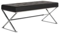 Micha Bench In Black/Chrome - Safavieh FOX2023D -Safavieh Homeware 187 fox2023d side