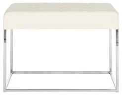 Roitfeld Ottoman In Creme/Chrome - Safavieh FOX2024A 8 Roitfeld Ottoman In Creme/Chrome - Safavieh FOX2024A -Safavieh Homeware 187 fox2024a front