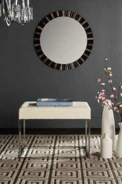 Roitfeld Ottoman In Creme/Chrome - Safavieh FOX2024A