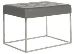 Roitfeld Ottoman In Grey/Chrome - Safavieh FOX2024B -Safavieh Homeware 187 fox2024b side