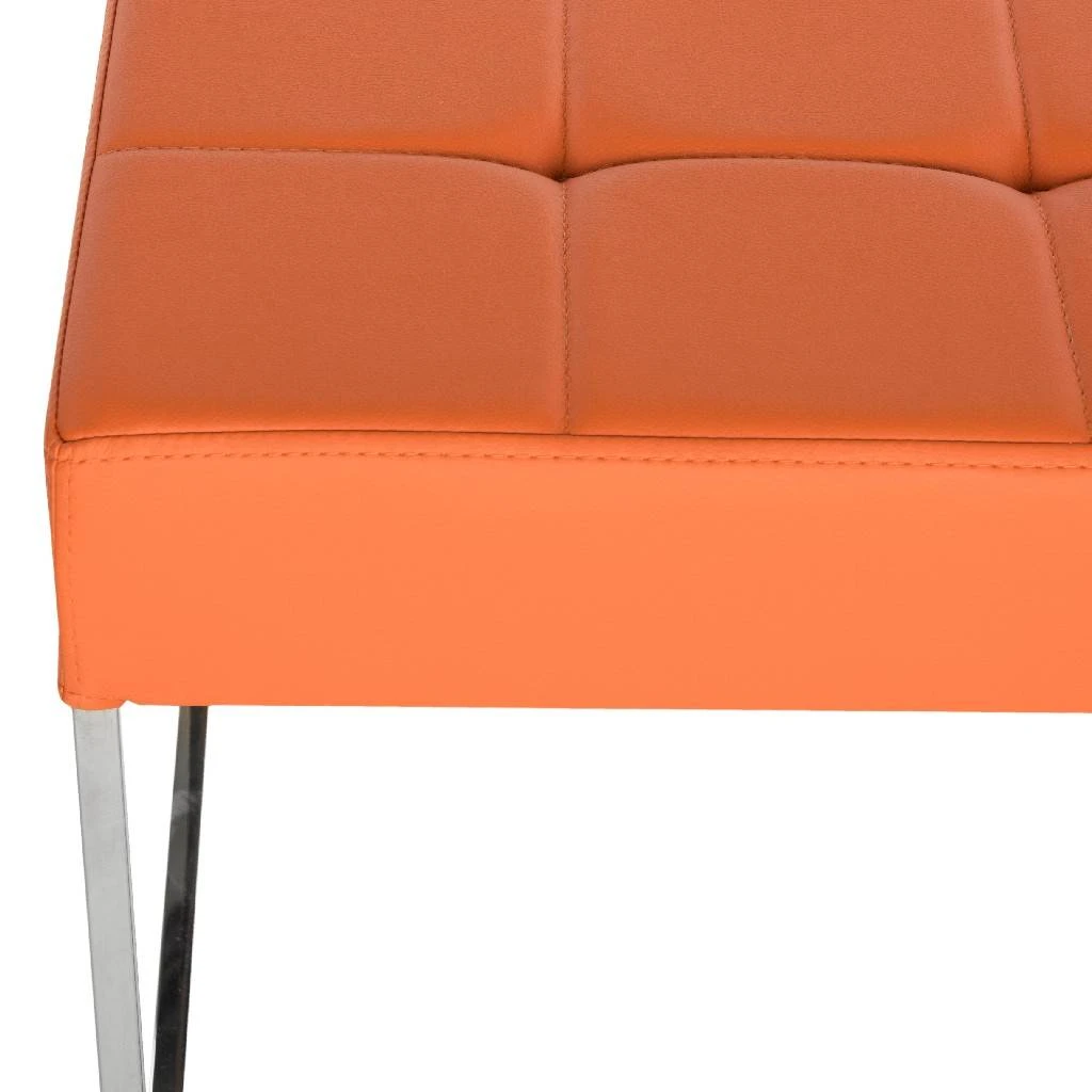 Roitfeld Ottoman In Orange/Chrome - Safavieh FOX2024C 4 Roitfeld Ottoman In Orange/Chrome - Safavieh FOX2024C - Image 2