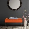 Roitfeld Ottoman In Orange/Chrome - Safavieh FOX2024C