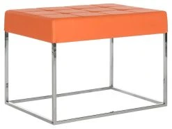 Roitfeld Ottoman In Orange/Chrome - Safavieh FOX2024C 9 Roitfeld Ottoman In Orange/Chrome - Safavieh FOX2024C -Safavieh Homeware 187 fox2024c side