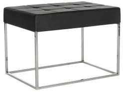 Roitfeld Ottoman In Black/Chrome - Safavieh FOX2024D -Safavieh Homeware 187 fox2024d side