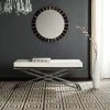 Acra Bench In White/Silver/Chrome - Safavieh FOX2027A -Safavieh Homeware 187 fox2027a room