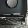 Acra Bench In Black/Silver/Chrome - Safavieh FOX2027B -Safavieh Homeware 187 fox2027b room