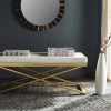 Acra Bench In White Crocodile/Gold - Safavieh FOX2027C -Safavieh Homeware 187 fox2027c room