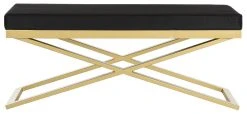 Acra Bench In Black/Gold/Gold - Safavieh FOX2027E -Safavieh Homeware 187 fox2027e front