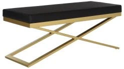 Acra Bench In Black/Gold/Gold - Safavieh FOX2027E -Safavieh Homeware 187 fox2027e side