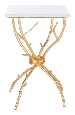 ALEXA MARBLE TOP GOLD ACCENT TABLE - Safavieh FOX2501A 19 ALEXA MARBLE TOP GOLD ACCENT TABLE - Safavieh FOX2501A -Safavieh Homeware 187 fox2501a 4