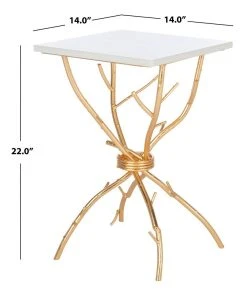 ALEXA MARBLE TOP GOLD ACCENT TABLE - Safavieh FOX2501A 24 ALEXA MARBLE TOP GOLD ACCENT TABLE - Safavieh FOX2501A -Safavieh Homeware 187 fox2501a 9