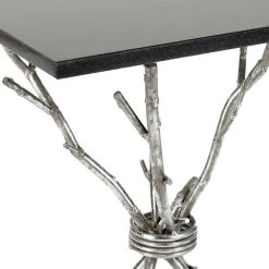 ALEXA MARBLE TOP SILVER ACCENT TABLE - Safavieh FOX2501B