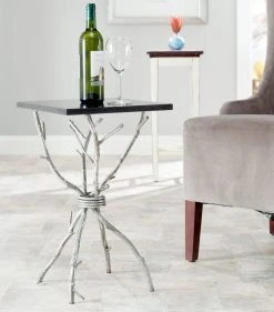 ALEXA MARBLE TOP SILVER ACCENT TABLE - Safavieh FOX2501B -Safavieh Homeware 187 fox2501b 2