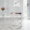 Phoebe Silver Ribboned Round Top Accent Table In Cherry/Silver - Safavieh FOX2506A -Safavieh Homeware 187 fox2506a room