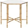 Kerri Gold Leaf Mirror Top Accent Table In Gold - Safavieh FOX2517A -Safavieh Homeware 187 fox2517a