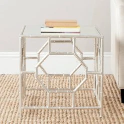 RORY SILVER MIRROR TOP ACCENT TABLE - Safavieh FOX2519A 15 RORY SILVER MIRROR TOP ACCENT TABLE - Safavieh FOX2519A -Safavieh Homeware 187 fox2519a 2