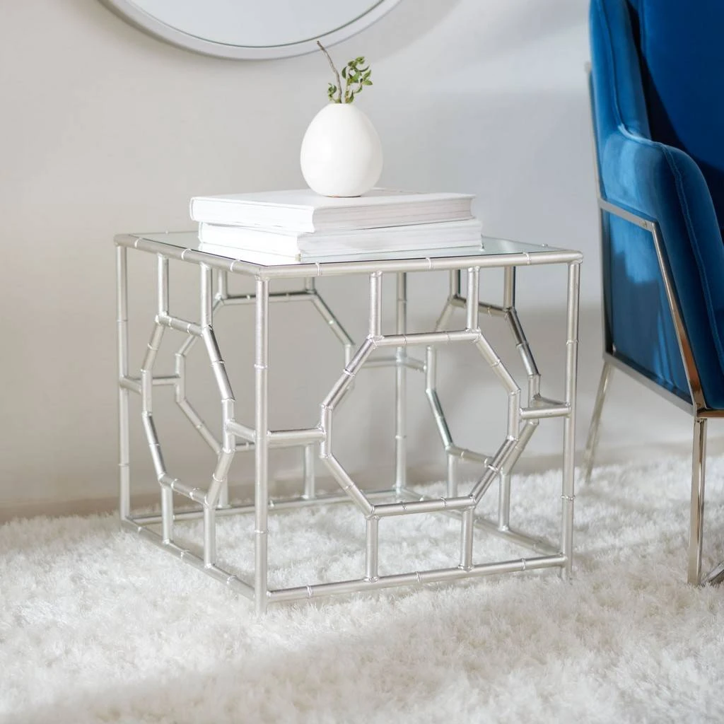 RORY SILVER MIRROR TOP ACCENT TABLE - Safavieh FOX2519A 6 RORY SILVER MIRROR TOP ACCENT TABLE - Safavieh FOX2519A - Image 4