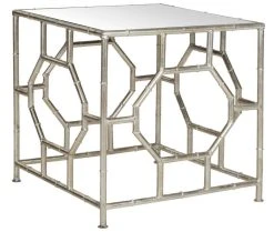 RORY SILVER MIRROR TOP ACCENT TABLE - Safavieh FOX2519A 17 RORY SILVER MIRROR TOP ACCENT TABLE - Safavieh FOX2519A -Safavieh Homeware 187 fox2519a 4