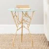 Tara Branched Glass Top Gold Accent Table In Gold/White - Safavieh FOX2520A -Safavieh Homeware 187 fox2520a room