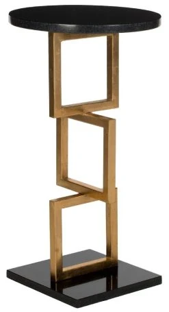 Cassidy Gold Leaf Accent Table In Gold/Black - Safavieh FOX2531A -Safavieh Homeware 187 fox2531a side