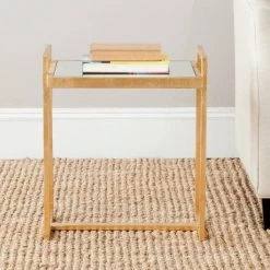 NOLAND MIRROR TOP GOLD ACCENT TABLE - Safavieh FOX2534A -Safavieh Homeware 187 fox2534a 2