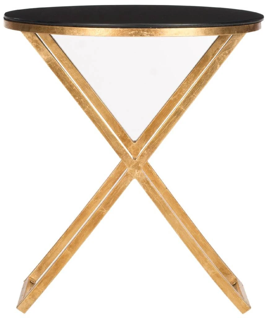 Riona Round Top Accent Table In Gold/Black - Safavieh FOX2539B 4 Riona Round Top Accent Table In Gold/Black - Safavieh FOX2539B - Image 2