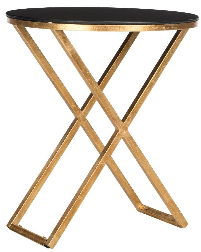 Riona Round Top Accent Table In Gold/Black - Safavieh FOX2539B 5 Riona Round Top Accent Table In Gold/Black - Safavieh FOX2539B - Image 3