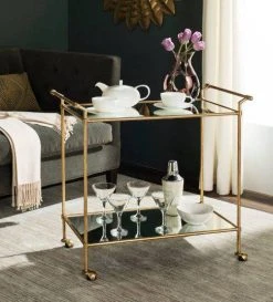 Felicity Bar Cart In Gold - Safavieh FOX2558A