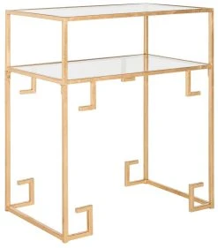 BERDINE GLASS TOP GREEK KEY TABLE - Safavieh FOX2560A -Safavieh Homeware 187 fox2560a 3