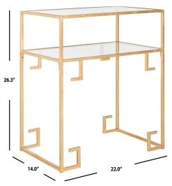 BERDINE GLASS TOP GREEK KEY TABLE - Safavieh FOX2560A -Safavieh Homeware 187 fox2560a 5