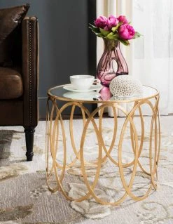 CYRAH GOLD LEAF ACCENT TABLE - Safavieh FOX2564A -Safavieh Homeware 187 fox2564a 2
