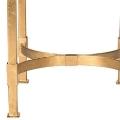 Halyn Gold Leaf Mirror Top End Table In Antique Gold - Safavieh FOX2567A -Safavieh Homeware 187 fox2567a leg