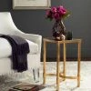 Halyn Gold Leaf Mirror Top End Table In Antique Gold - Safavieh FOX2567A -Safavieh Homeware 187 fox2567a room