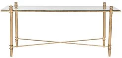 Tait Coffee Table In Antique Gold - Safavieh FOX2569A -Safavieh Homeware 187 fox2569a front
