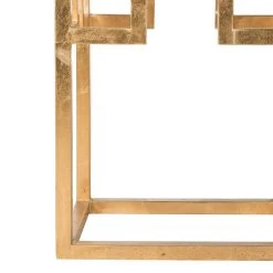 Byram Greek Key Glass Top End Table In Antique Gold - Safavieh FOX2574A -Safavieh Homeware 187 fox2574a leg