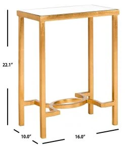 MITA MIRROR TOP GOLD LEAF END TABLE - Safavieh FOX2581A -Safavieh Homeware 187 fox2581a 5